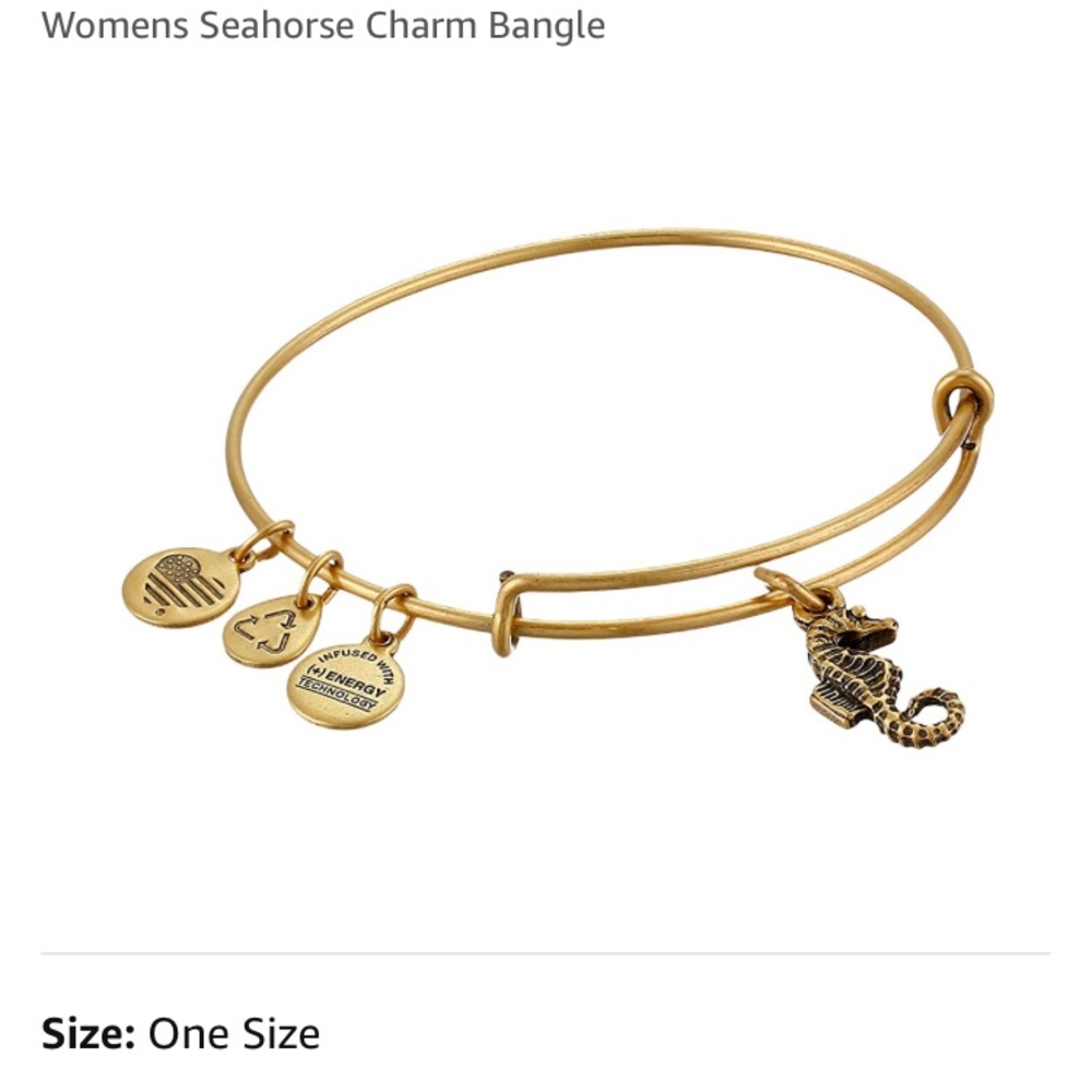 ALEX ANI RAFELIAN GOLD FINISH SEAHORSE CHARM BANGLE NWT